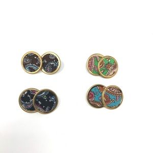 New women’s Brown Paisley Print Earrings